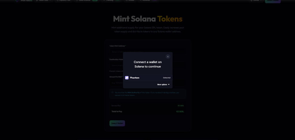 Connect a Wallet on Solana to Continue
