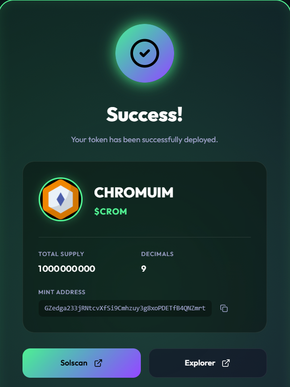 SPL Token Created successfully on Devnet