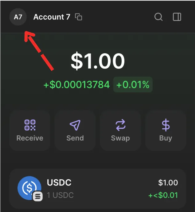 Step 1: Click top-left Account Avatar