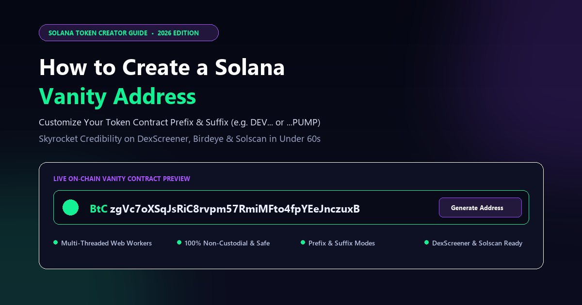 How to Create a Solana Vanity Address: 2026 Step-by-Step Guide