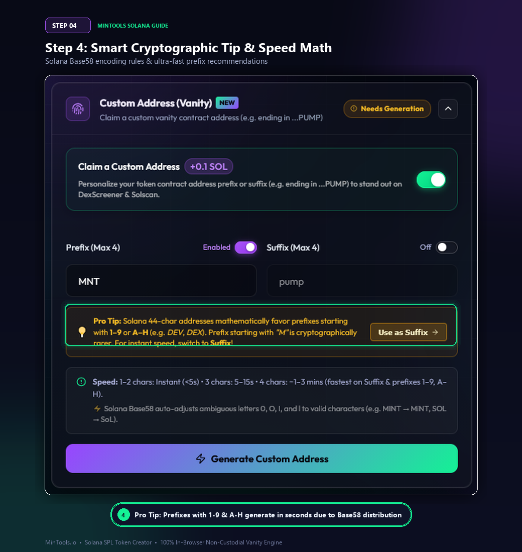 Solana Vanity Address Cryptographic Speed Optimization Tip